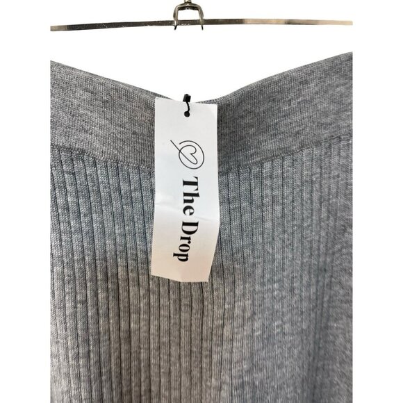 The Drop Women's Catalina Pull On Rib Sweater Pant Heather Grey Large NWT - Picture 3 of 8
